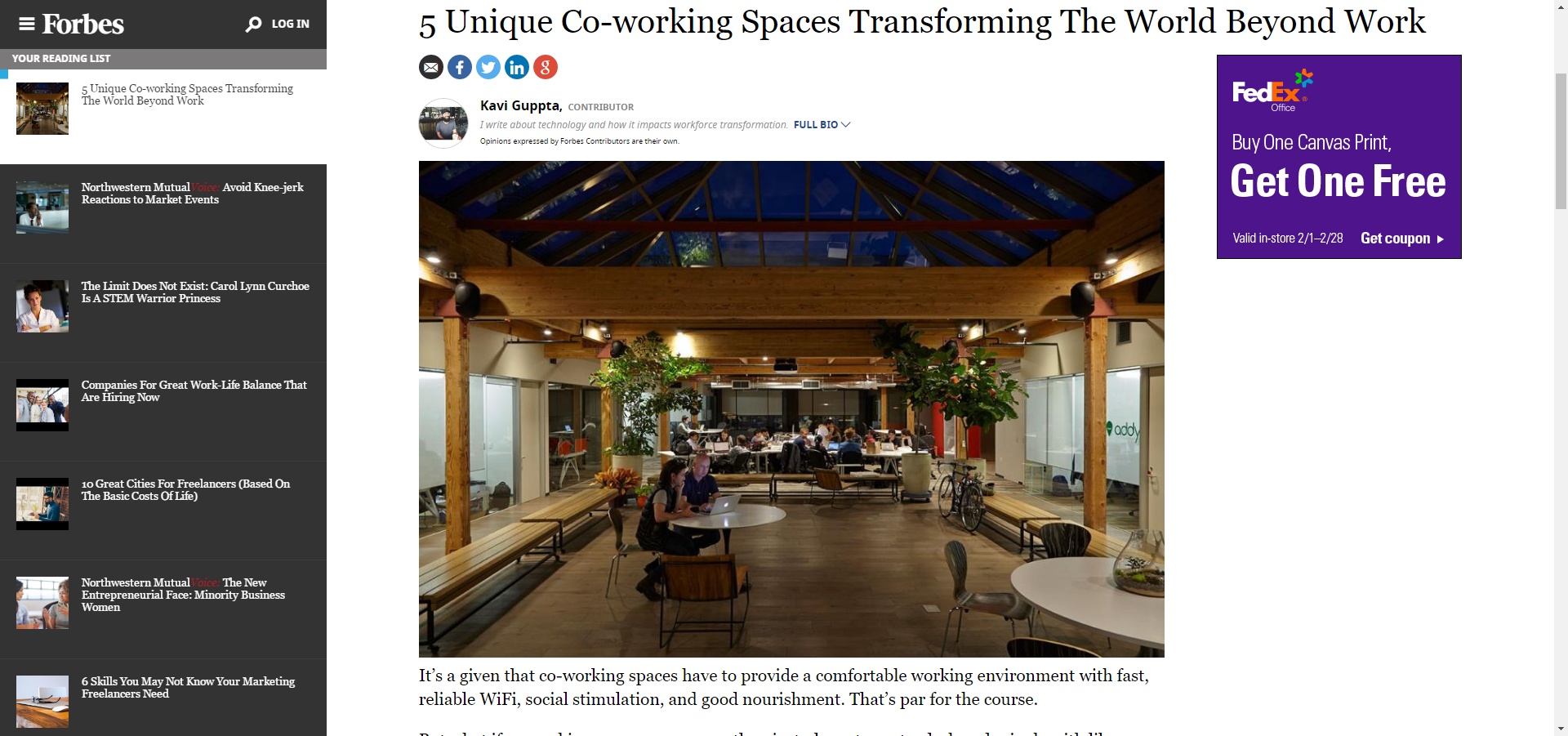 Forbes Covers Niche Coworking 